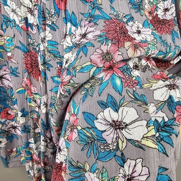 TORRID Flowy Shorts Smocked Elastic High Rise Waist Floral Gray Womens Size 3X - Picture 6 of 13